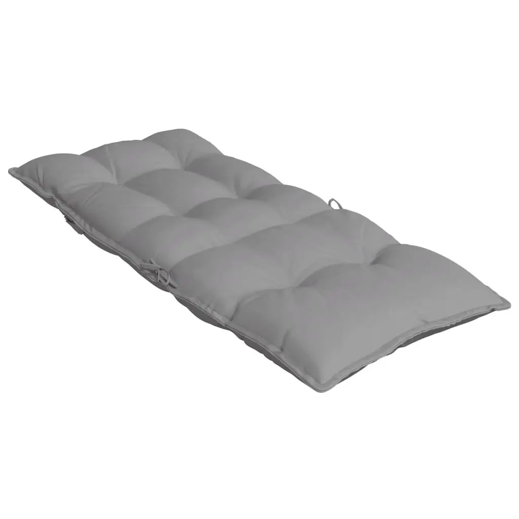 Highback Chair Cushions for Outdoor Garden Patio Grey Oxford Fabric 2 Piece
