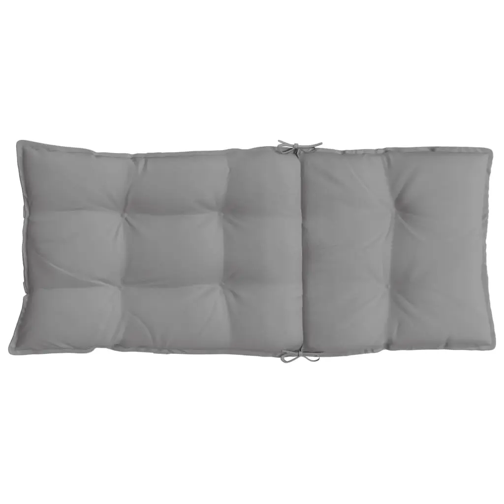 Highback Chair Cushions for Outdoor Garden Patio Grey Oxford Fabric 2 Piece