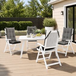 Detailed Specs of 4 Grey Highback Chair Cushions