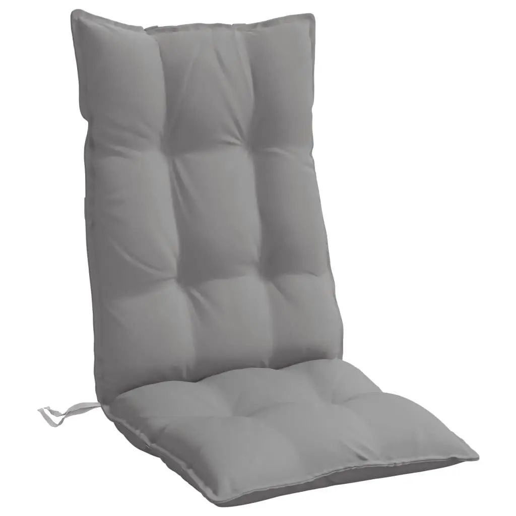 Highback Chair Cushions Outdoor Indoor Grey Oxford Fabric 4 Pieces
