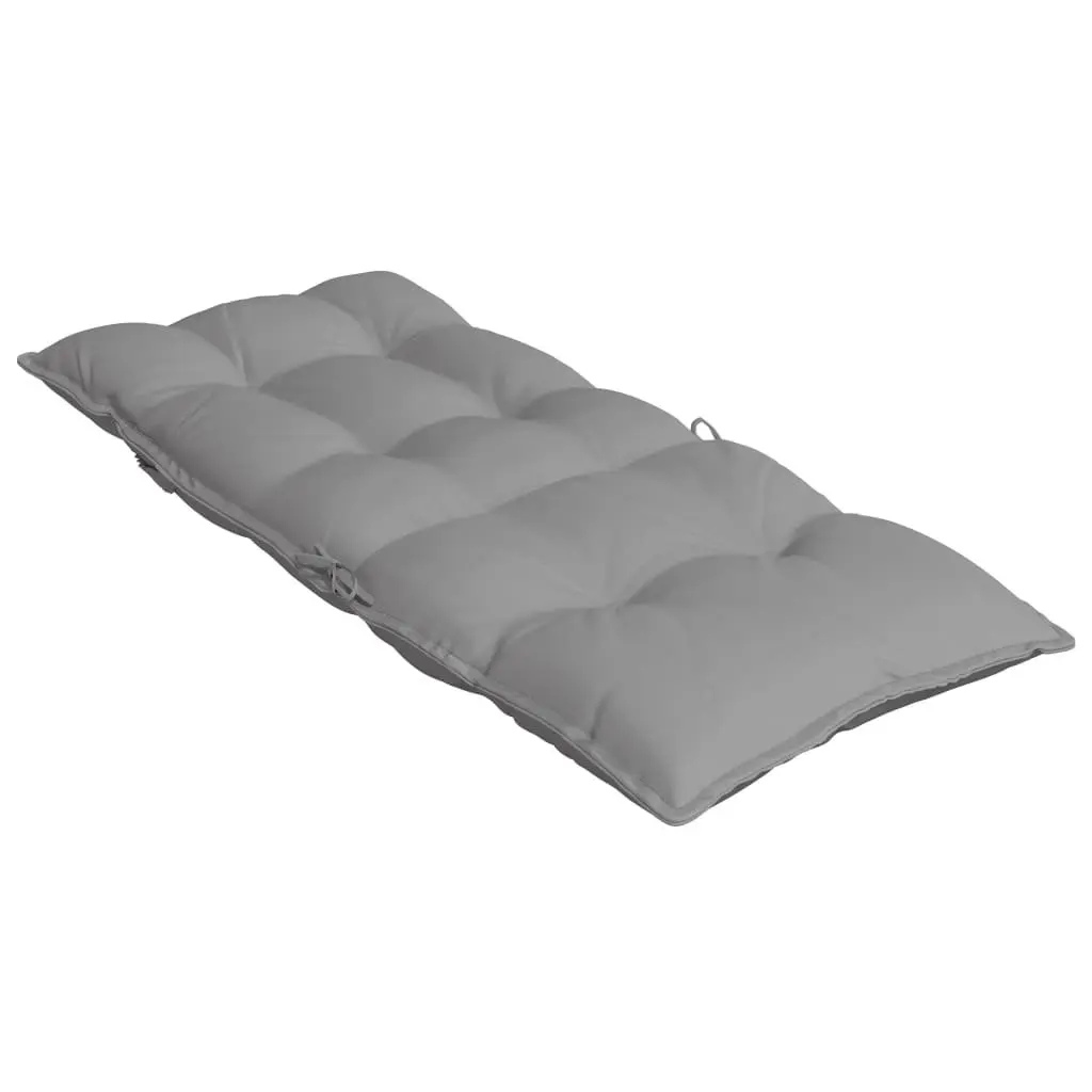 Highback Chair Cushions Outdoor Indoor Grey Oxford Fabric 4 Pieces