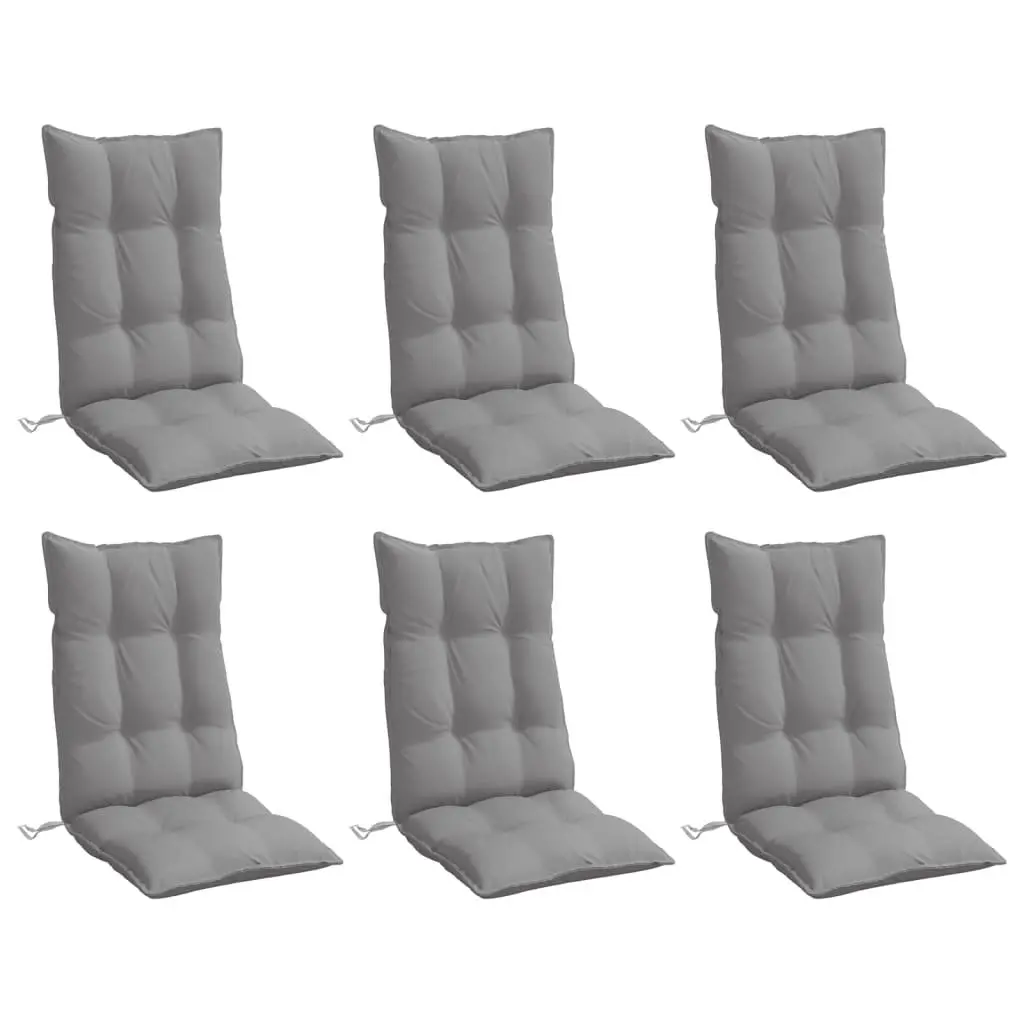 Highback Chair Cushions Set of 6 Grey