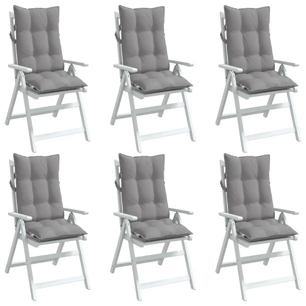 Highback Chair Cushions Set of 6 Grey
