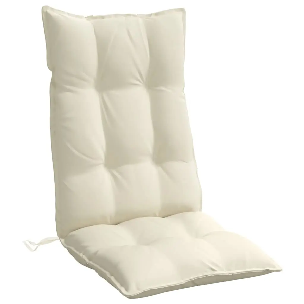 Highback Chair Cushions 2 pcs Cream Oxford Fabric Water-Resistant Garden Patio