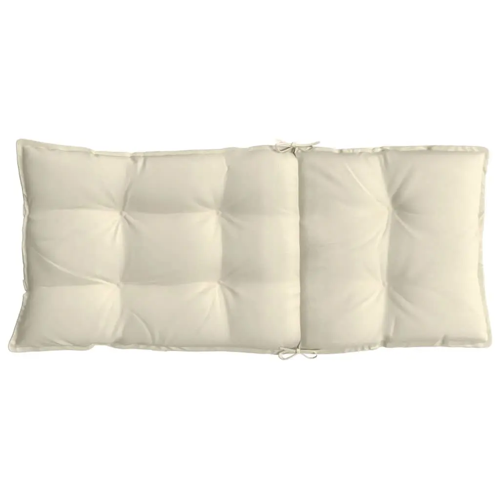 Highback Chair Cushions 2 pcs Cream Oxford Fabric Water-Resistant Garden Patio