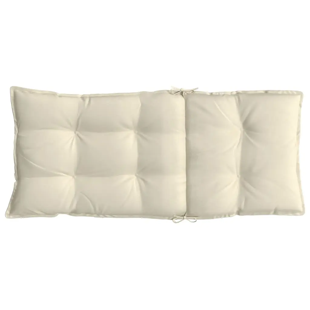 Highback Chair Cushions Outdoor Garden Patio Seat Pad Cream Oxford Fabric 4 Piece