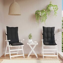 Highback Chair Cushions - 2 pcs, Black Oxford Fabric