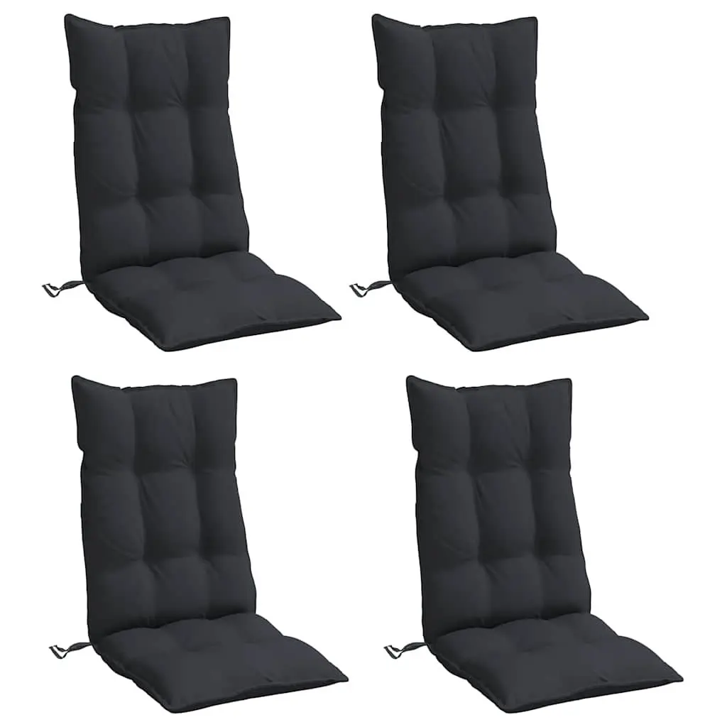 Highback Chair Cushions 4 Pack Black