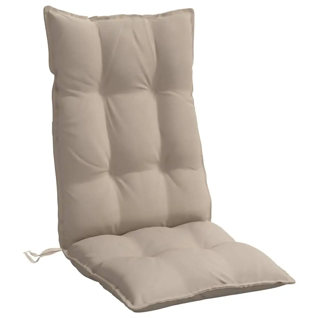 Highback Chair Cushions Outdoor Garden Patio Furniture Taupe 2 Piece