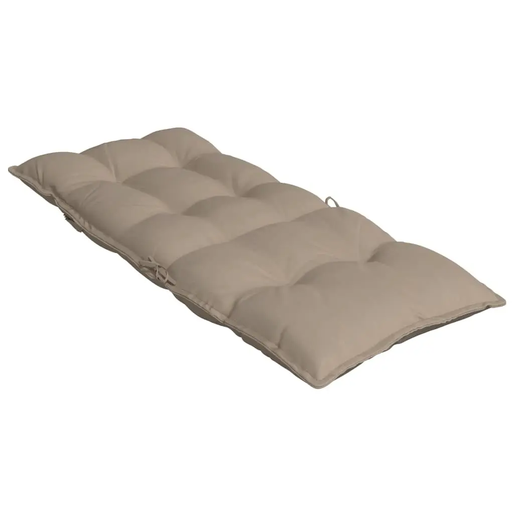 Highback Chair Cushions Outdoor Garden Patio Furniture Taupe 2 Piece