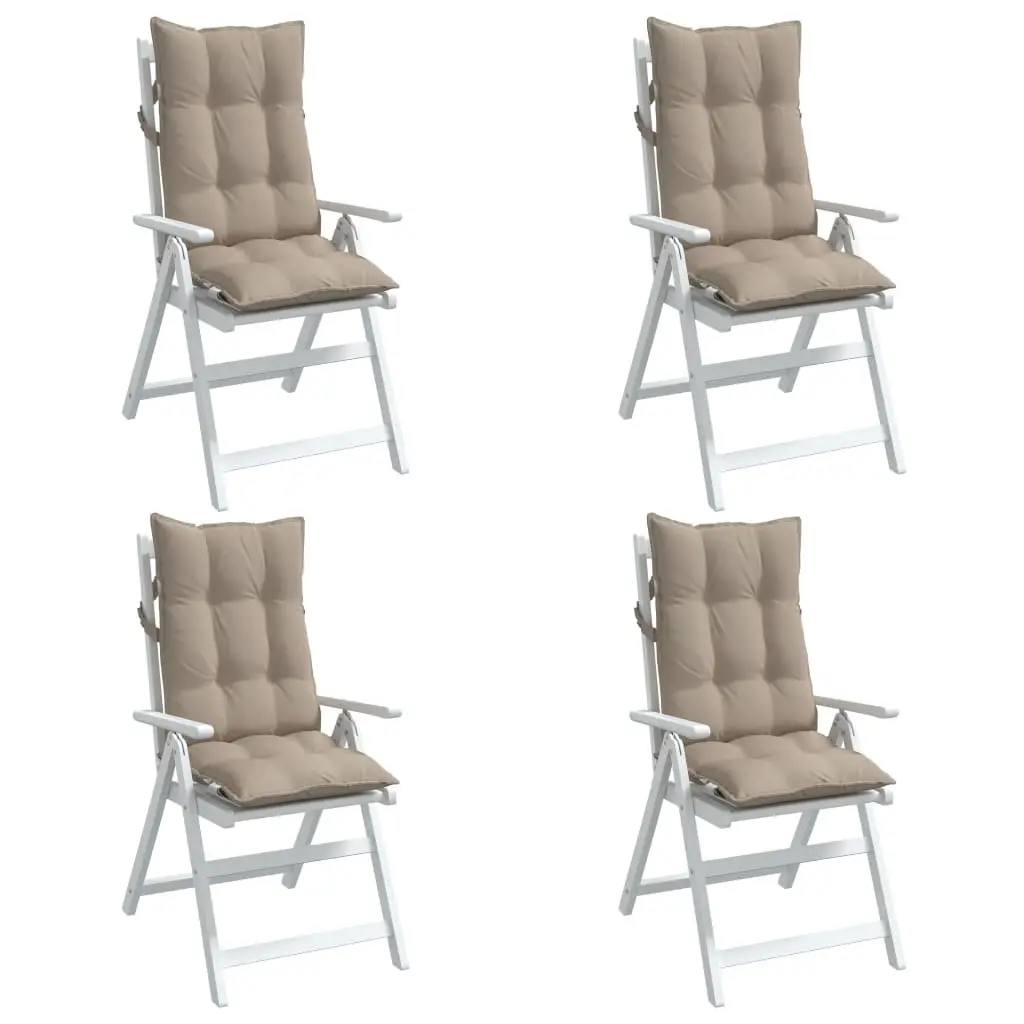 Highback Chair Cushions 4 pcs Taupe Oxford Fabric Outdoor Garden Patio Seat Pad