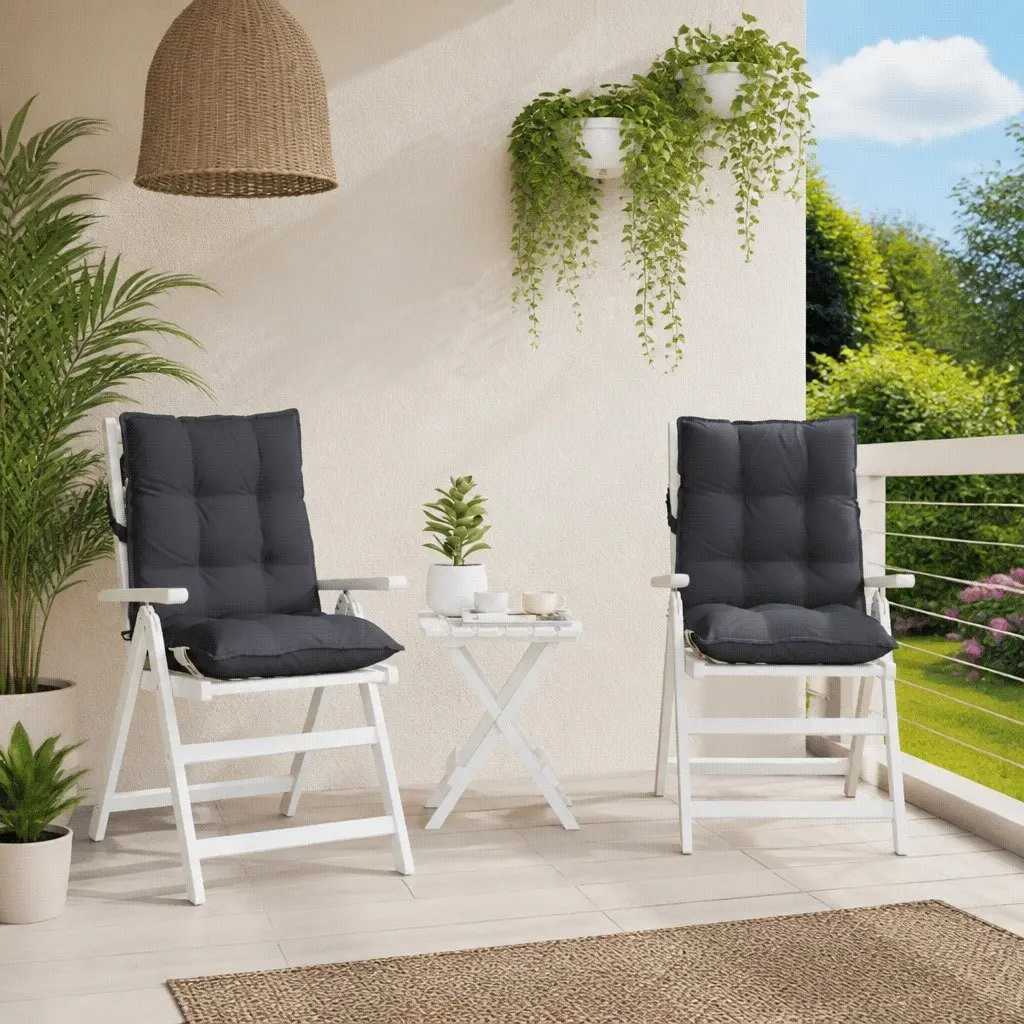 Anthracite Lowback Chair Cushions 2 pcs