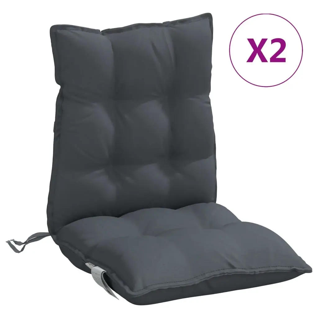 Anthracite Lowback Chair Cushions 2 pcs
