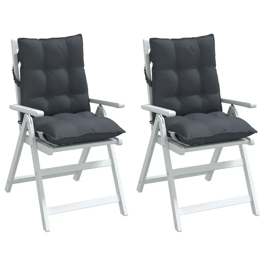 Anthracite Lowback Chair Cushions 2 pcs