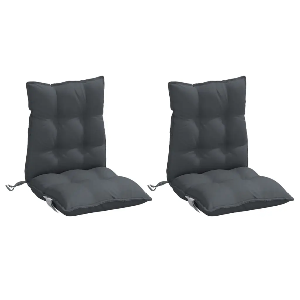 Anthracite Lowback Chair Cushions 2 pcs