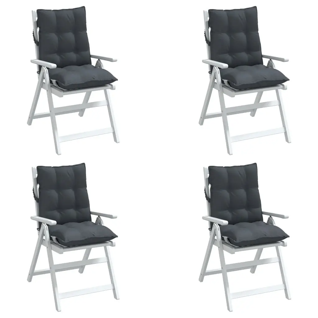 Low Back Chair Cushions Outdoor Indoor 50 × 100 cm Anthracite Oxford Fabric 4 Piece
