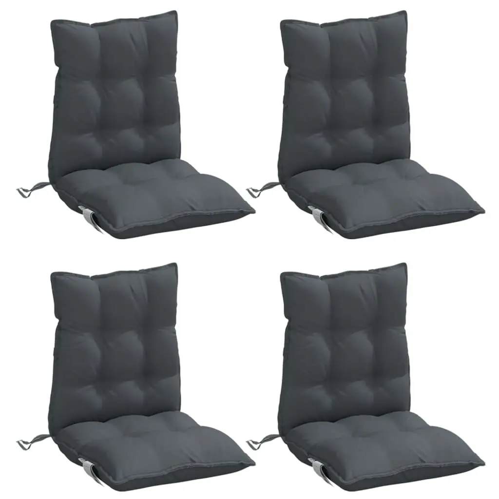 Low Back Chair Cushions Outdoor Indoor 50 × 100 cm Anthracite Oxford Fabric 4 Piece