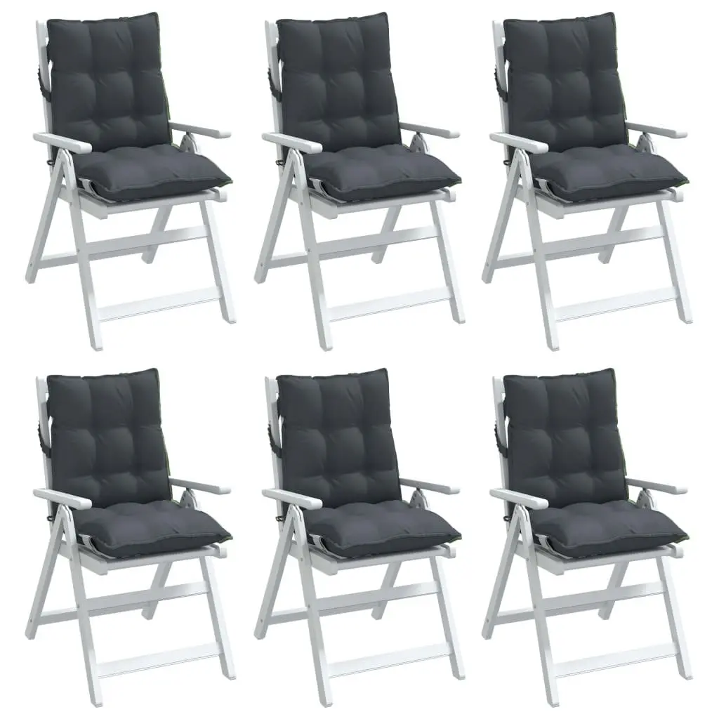 Lowback Chair Cushions Outdoor Garden Patio 6 Piece Anthracite Oxford Fabric
