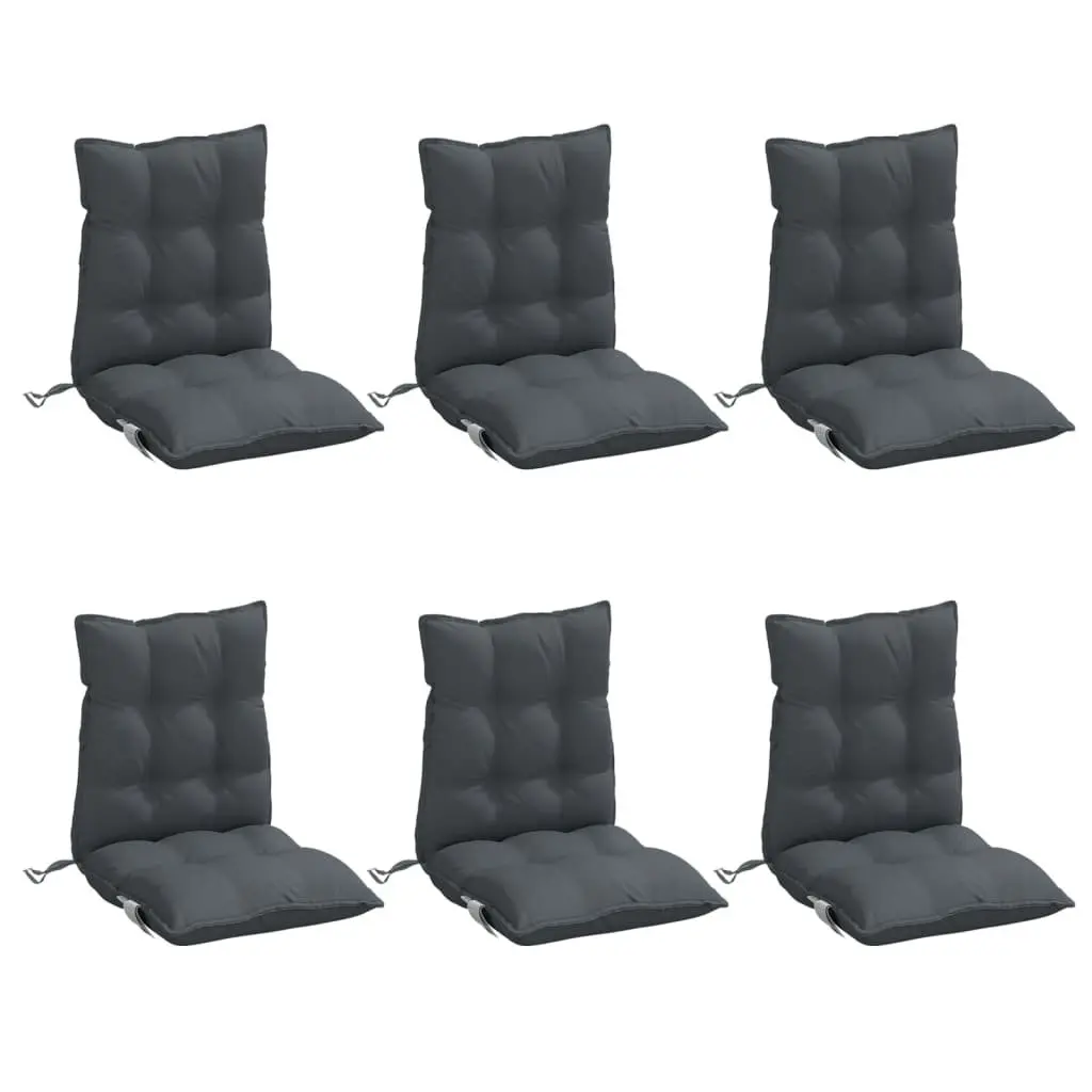 Lowback Chair Cushions Outdoor Garden Patio 6 Piece Anthracite Oxford Fabric