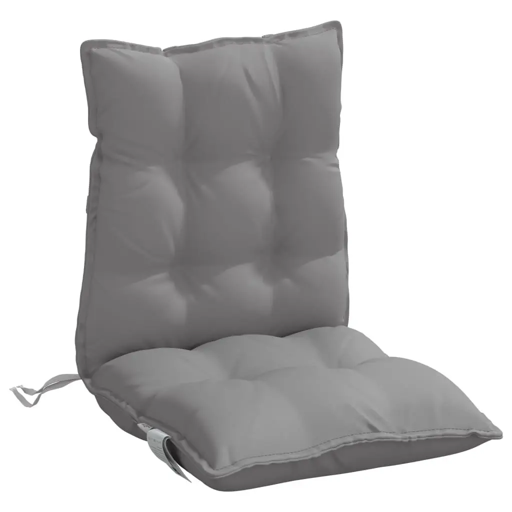 Lowback Chair Cushions Grey Oxford Fabric 2 Pieces for Outdoor Garden Patio Seating