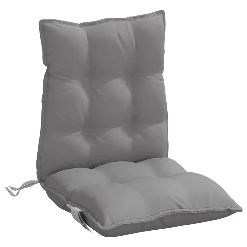 Lowback Chair Cushions 4 Piece Set Grey Oxford Fabric Outdoor Garden Patio Seat