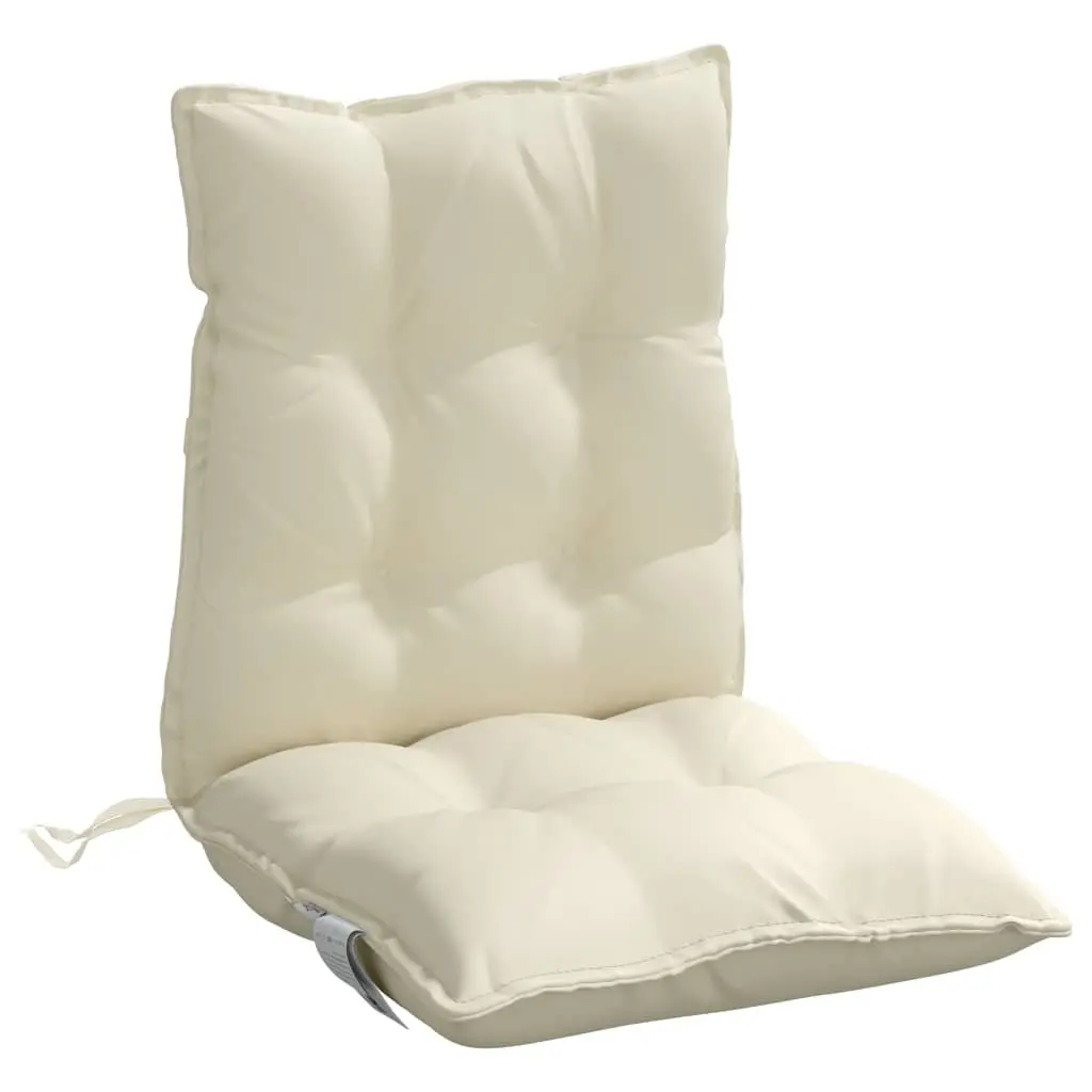 Lowback Chair Cushions 6 pcs Cream Oxford Fabric Outdoor Garden Patio Seat Pad