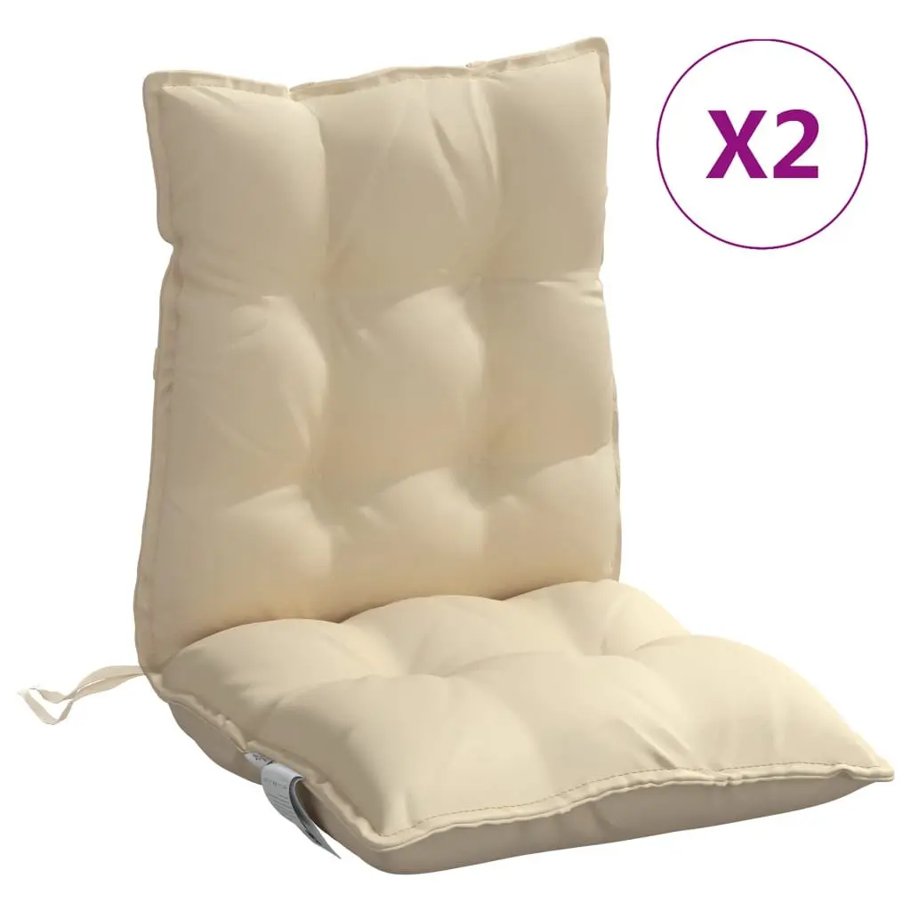 Lowback Chair Cushions 2 Pieces Beige Oxford Fabric Garden Patio Outdoor