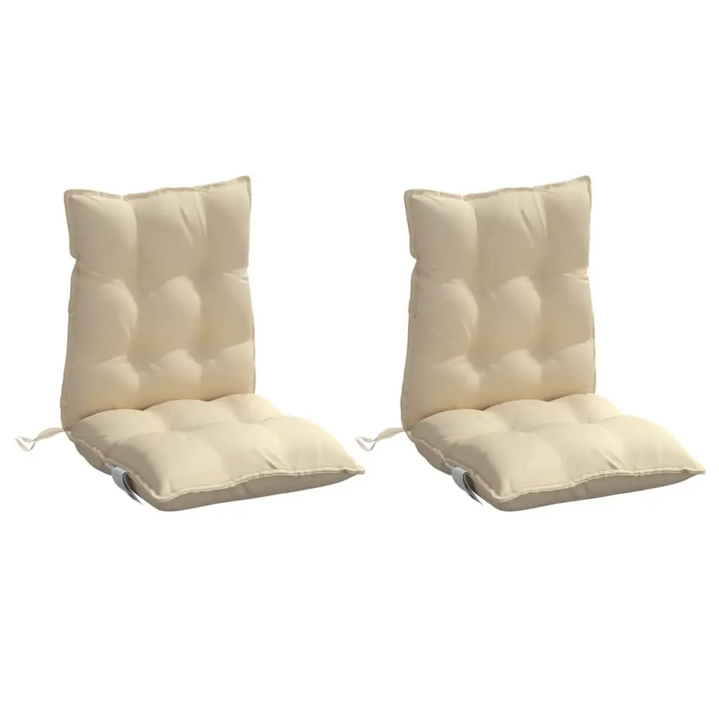 Lowback Chair Cushions 2 Pieces Beige Oxford Fabric Garden Patio Outdoor