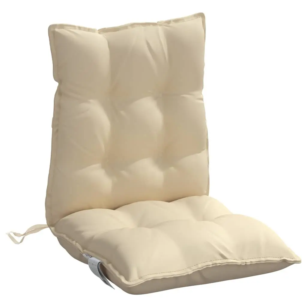 Lowback Chair Cushions 2 Pieces Beige Oxford Fabric Garden Patio Outdoor