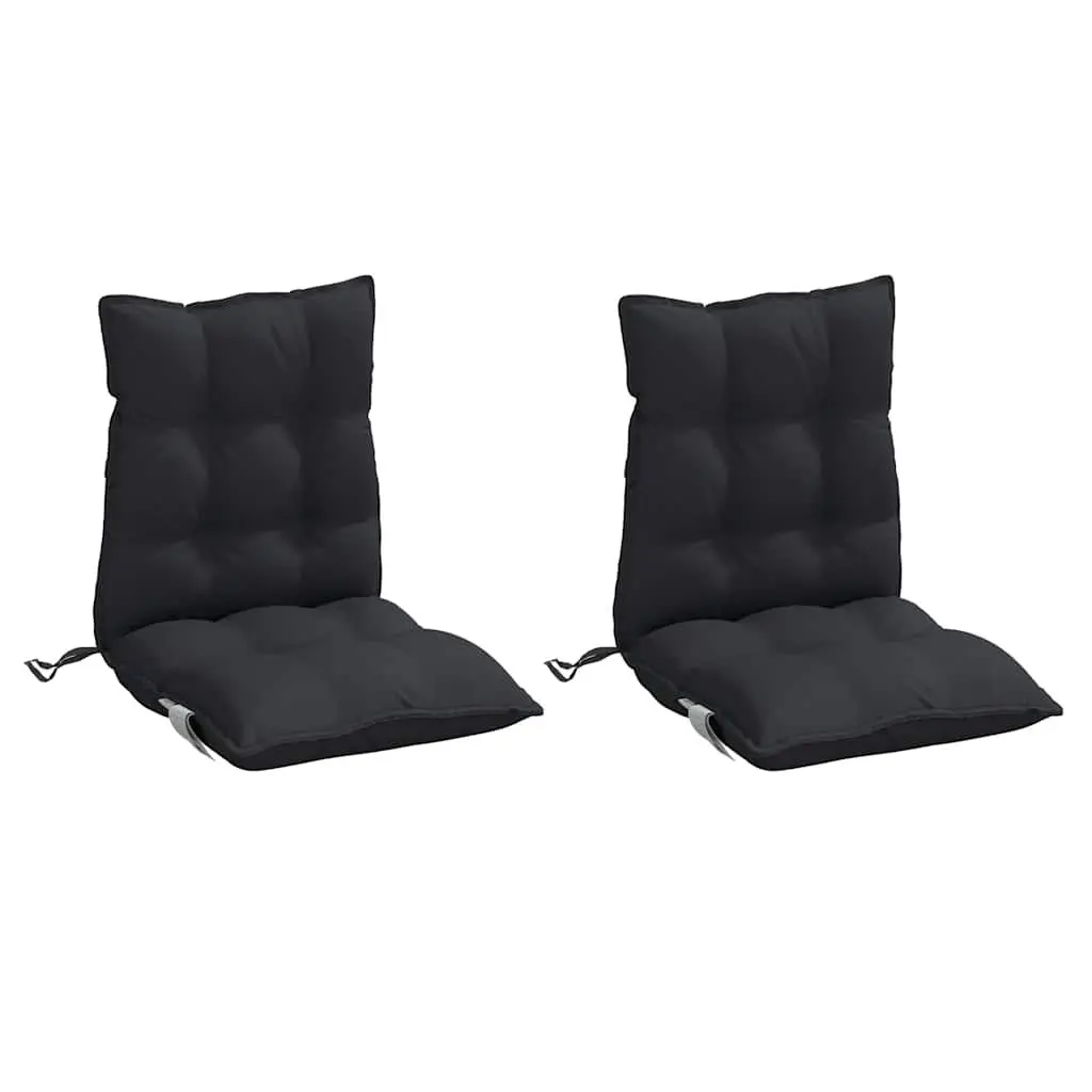Lowback Chair Cushions 2 pcs Black
