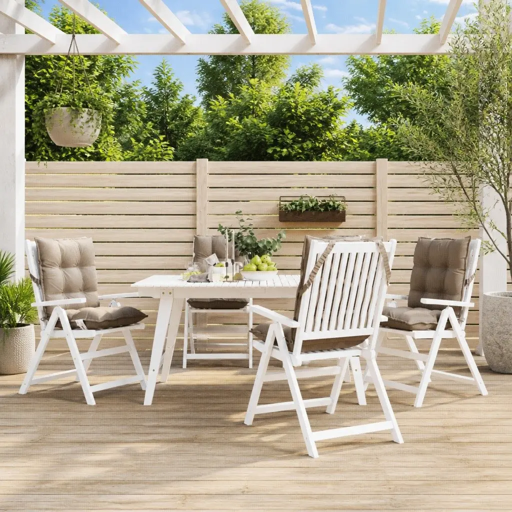 Lowback Chair Cushions for Outdoor Garden Patio 4 Pieces Taupe Oxford Fabric