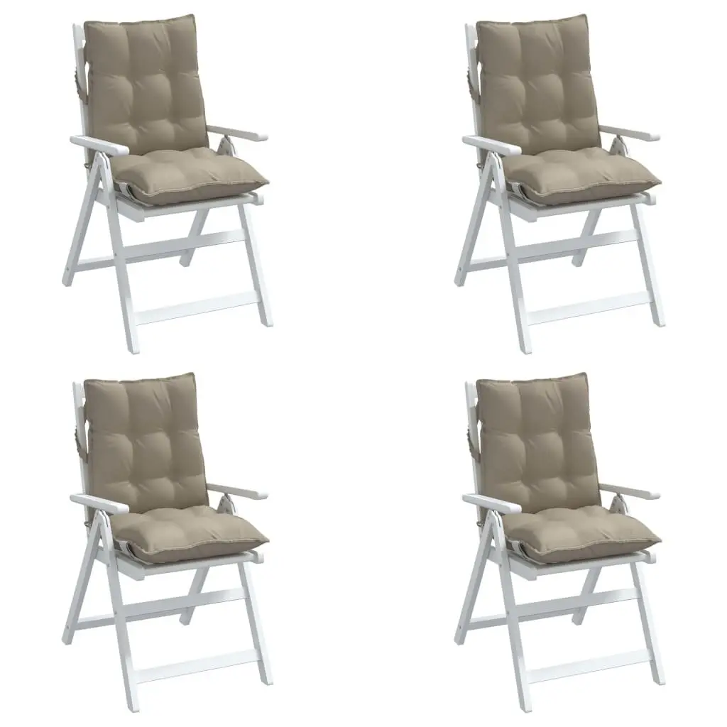 Lowback Chair Cushions for Outdoor Garden Patio 4 Pieces Taupe Oxford Fabric