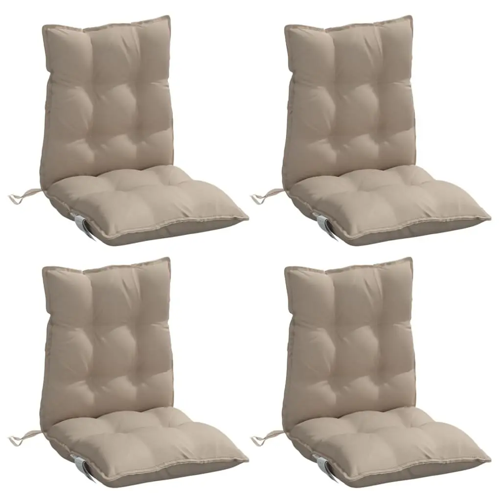 Lowback Chair Cushions for Outdoor Garden Patio 4 Pieces Taupe Oxford Fabric