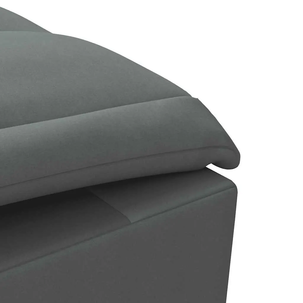 Massage Chaise Lounge Grey Fabric with Vibration Functionality
