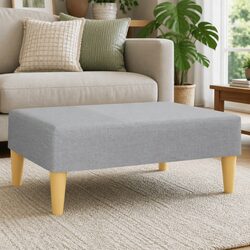 Footstool with Dimensions 77 x 55 x 31 cm, Light Grey