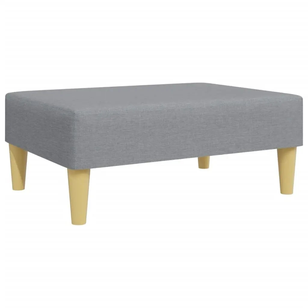 Footstool Light Grey Fabric Plywood Frame Durable Stable Living Room Furniture