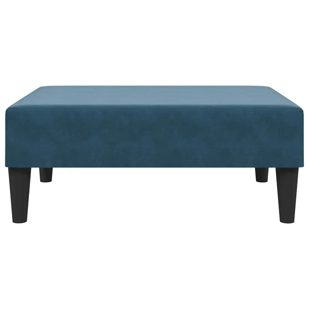 Blue Velvet Footstool Ottoman