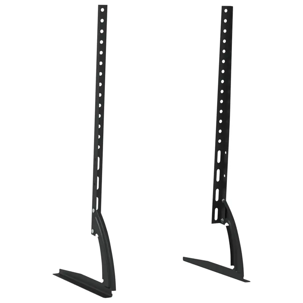 TV Stand Mount for 37-75 Inch Screens Dual Pedestal Height Adjustable Black