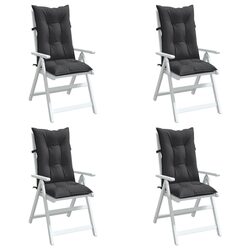 Highback Chair Cushions 4 pcs - 120x50x7 cm Anthracite