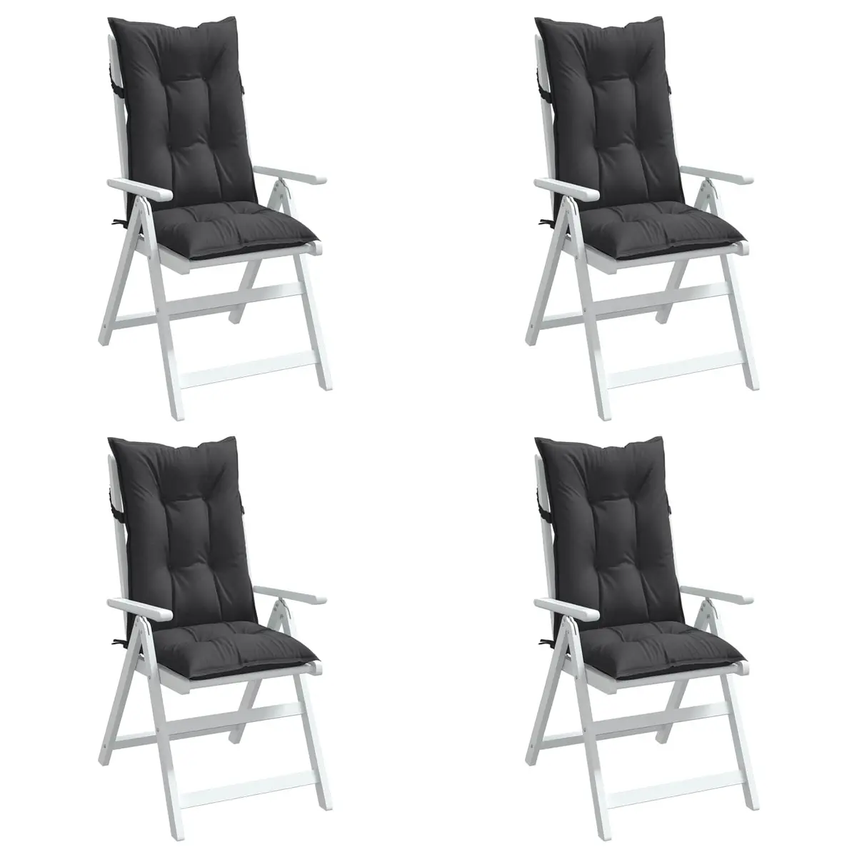 Highback Chair Cushions Indoor Outdoor 120x50x7 cm Anthracite 4 Piece