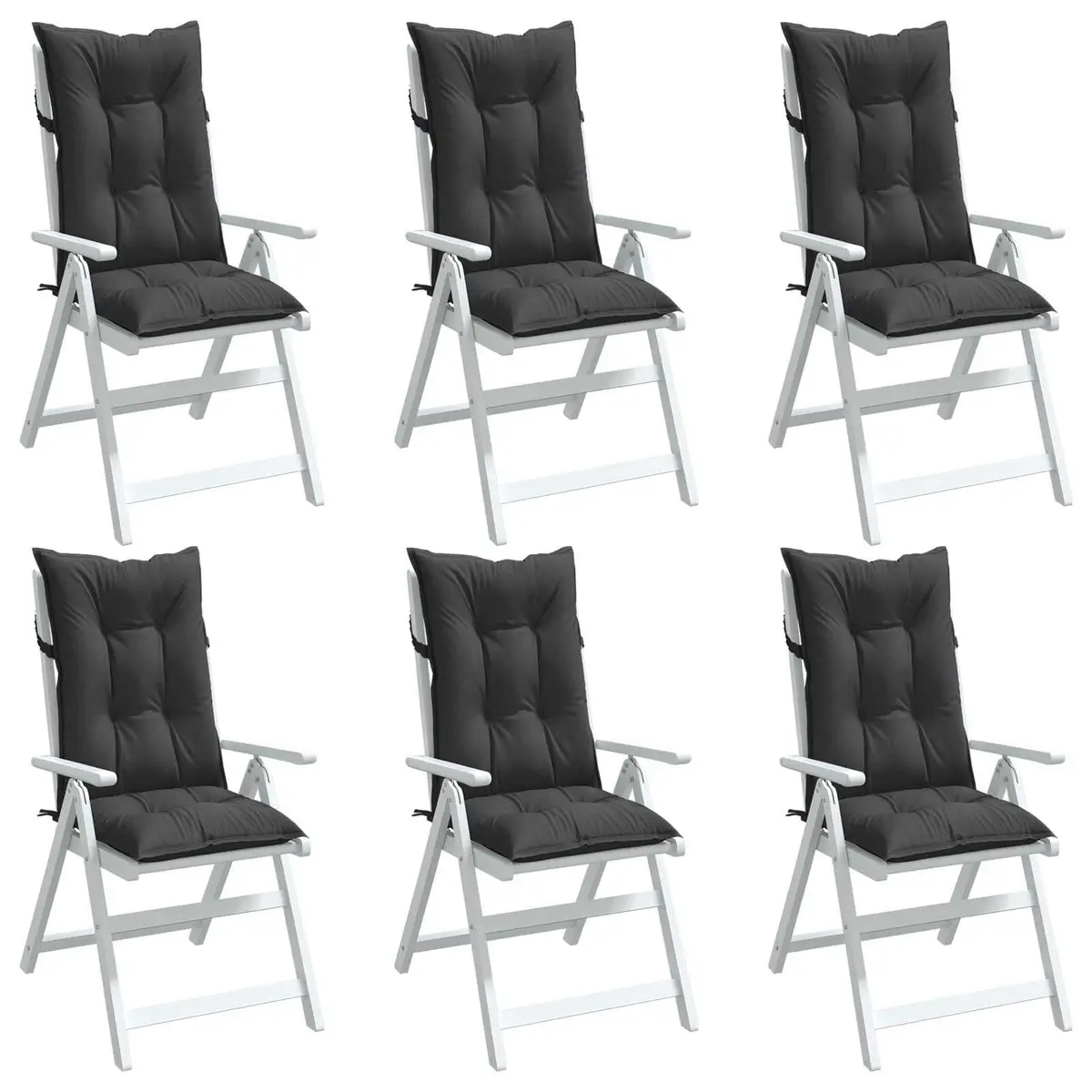 Highback Chair Cushions Outdoor Garden Patio 120x50x7 cm 6 Piece Anthracite
