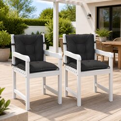Lowback Chair Cushions: 100x50x7 cm, 2pcs Anthracite