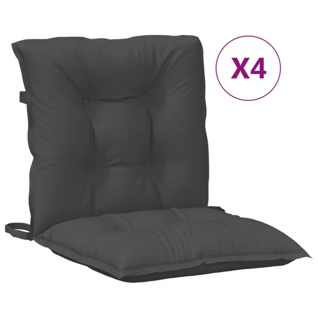 Lowback Chair Cushions Set 4 Piece Outdoor Garden Patio Furniture Seat Anthracite