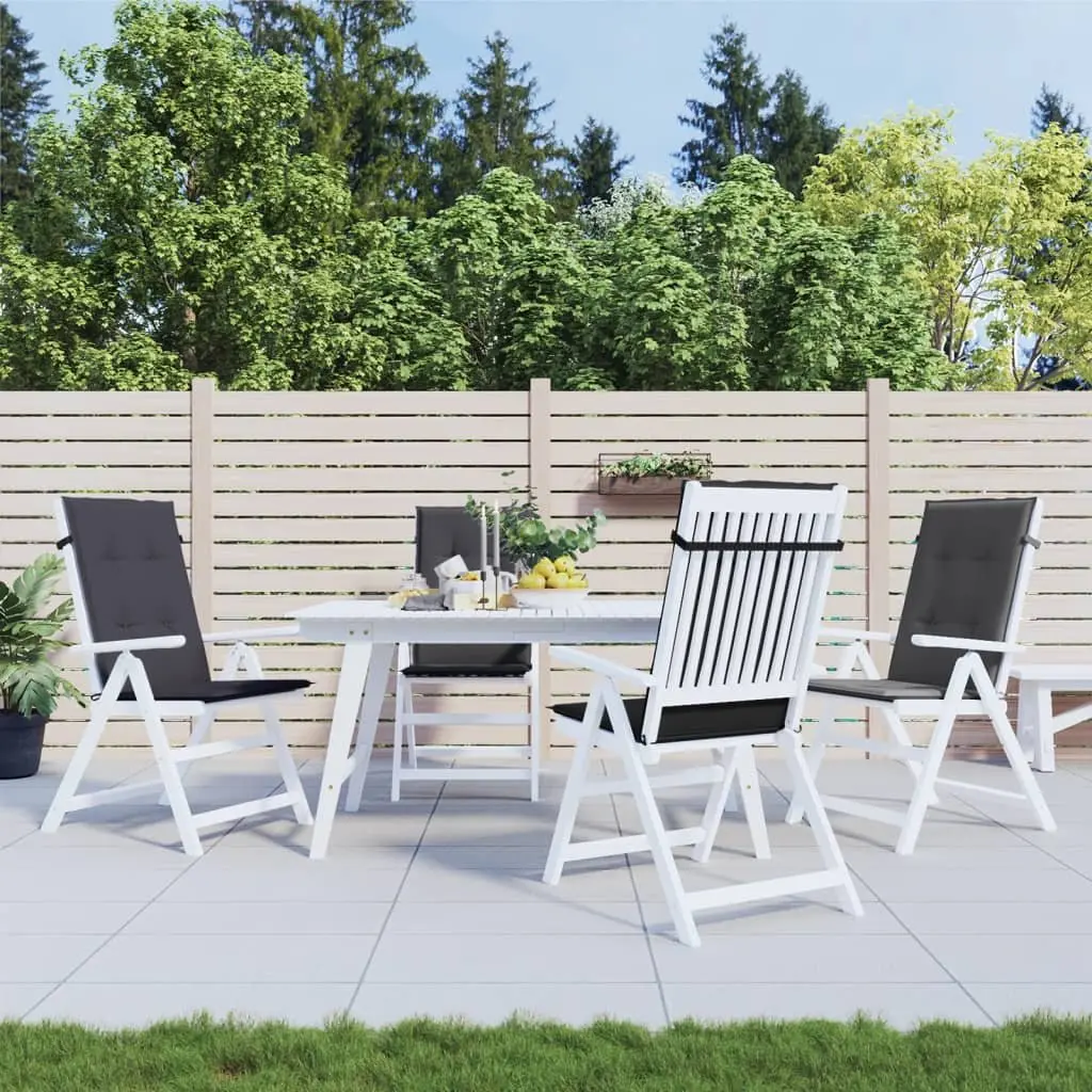 Highback Chair Cushions Set 4 Piece Outdoor Garden Patio Seat Pad Anthracite
