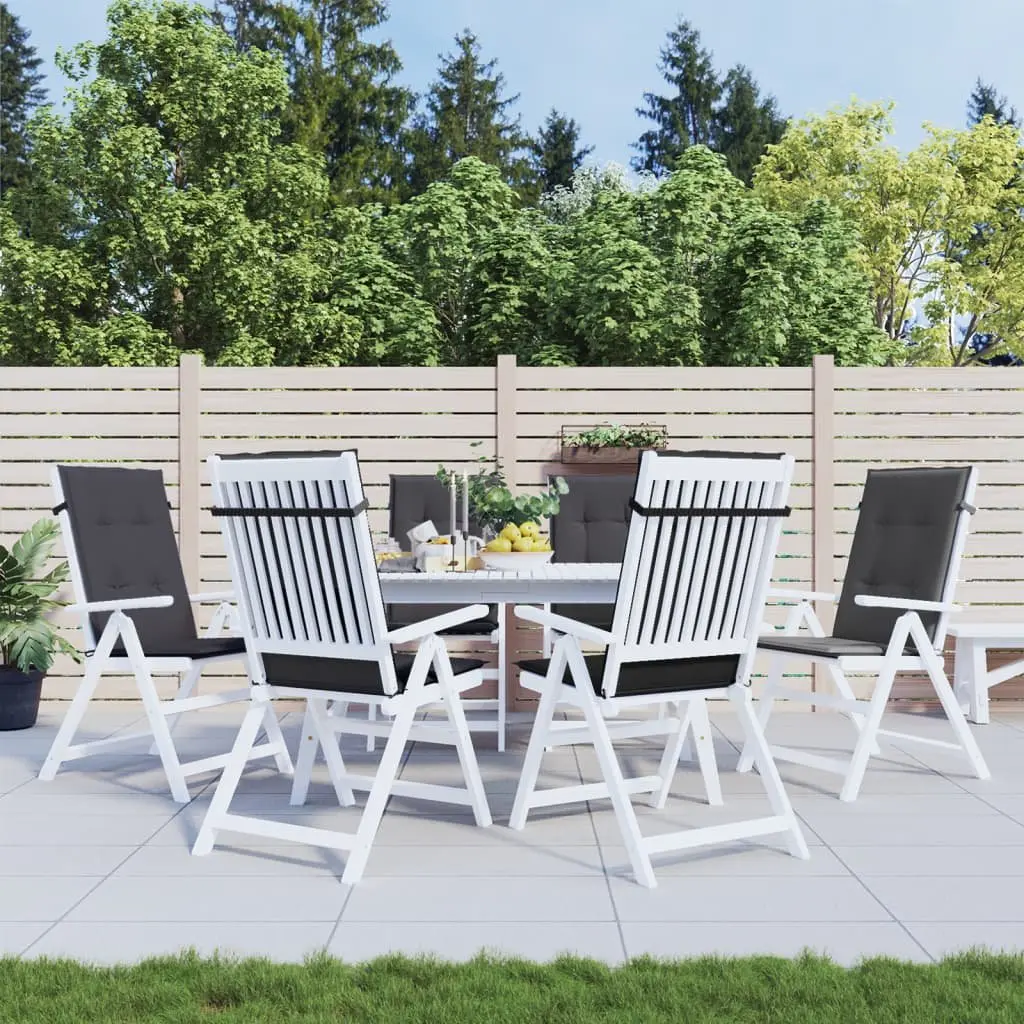 Highback Chair Cushions for Outdoor Garden Patio Furniture 120 x 50 x 4 cm Anthracite 6 Piece