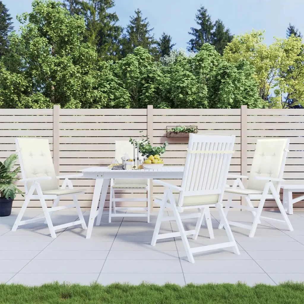 Highback Chair Cushions Outdoor Garden Patio Seating Pad Cream 4 Piece