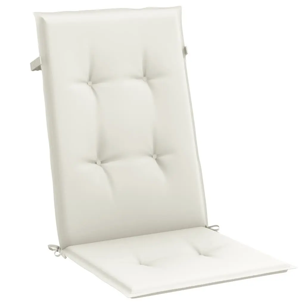 Highback Chair Cushions Outdoor Garden Patio Seating Pad Cream 4 Piece