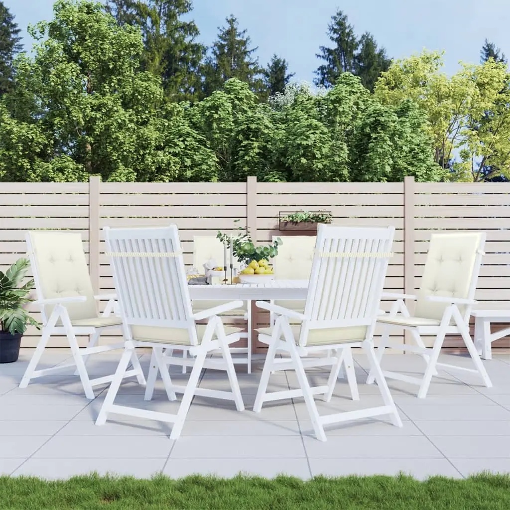 Highback Chair Cushions Cream 6 Piece Set Outdoor Patio Garden Seat Pads