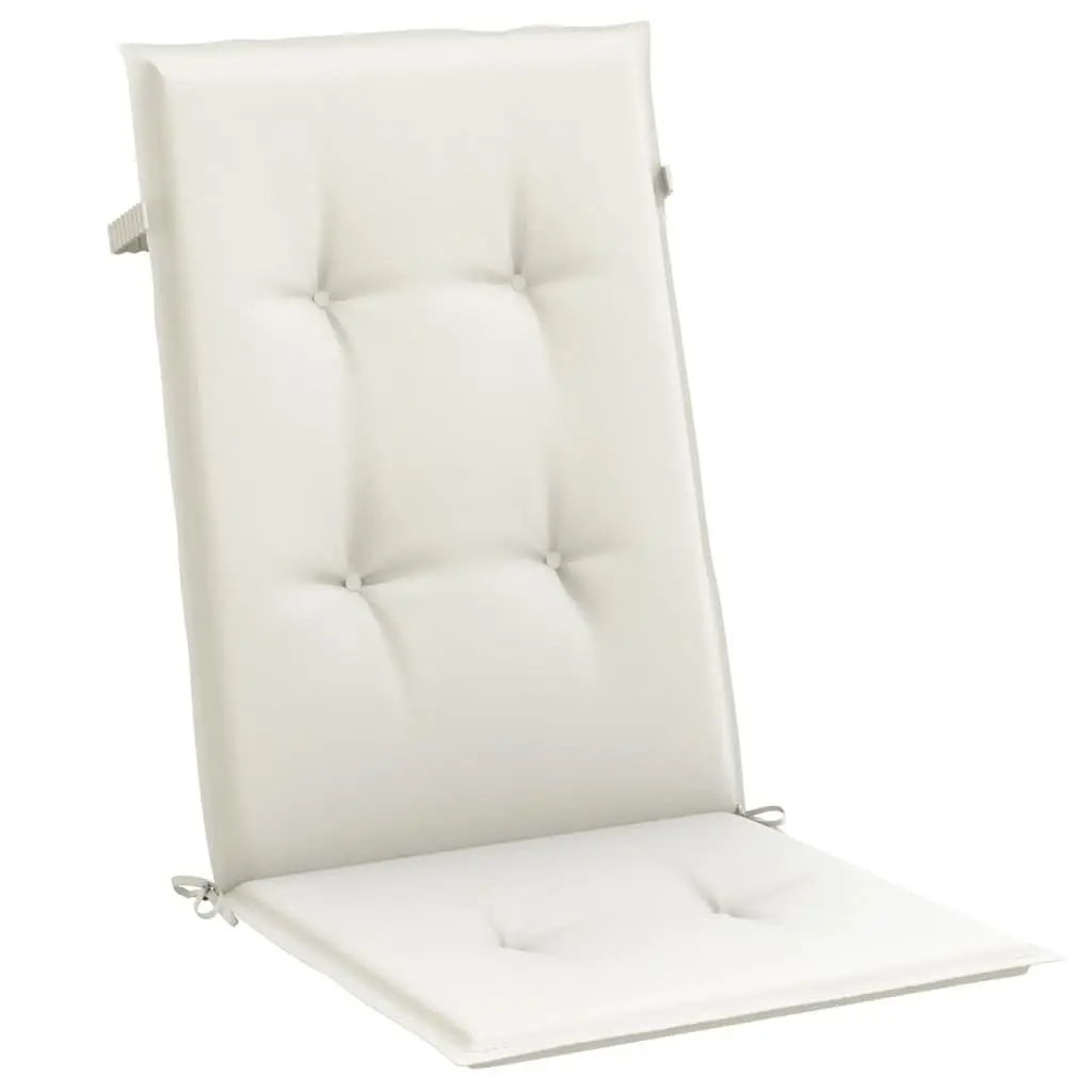 Highback Chair Cushions Cream 6 Piece Set Outdoor Patio Garden Seat Pads
