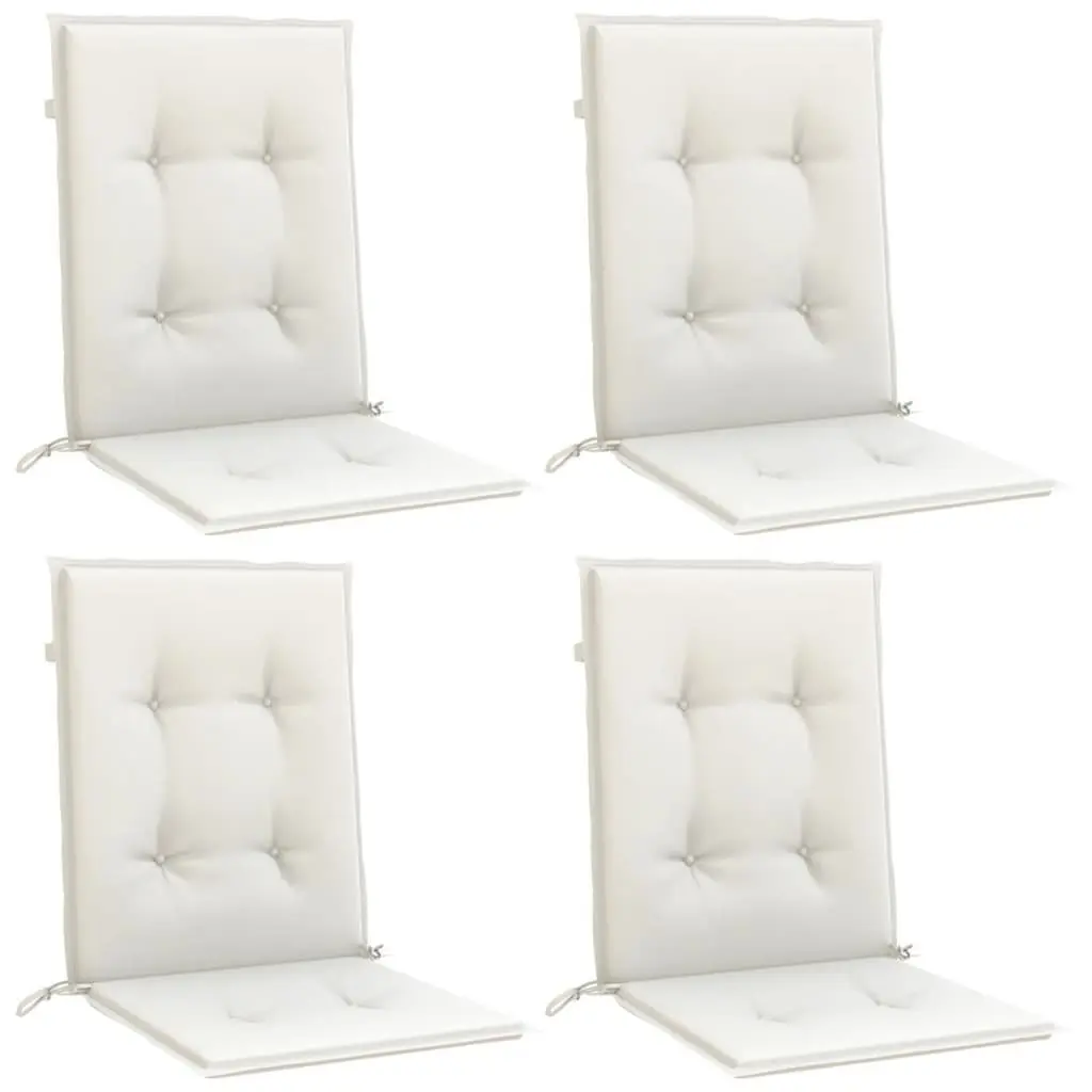 Lowback Chair Cushions 4 Pieces Cream Outdoor Indoor Garden Patio Seat Pad